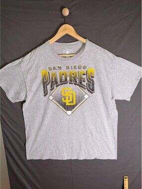 Majestic San Diego Padres T‑Shirt XL Gray SD Logo Baseball Tee
